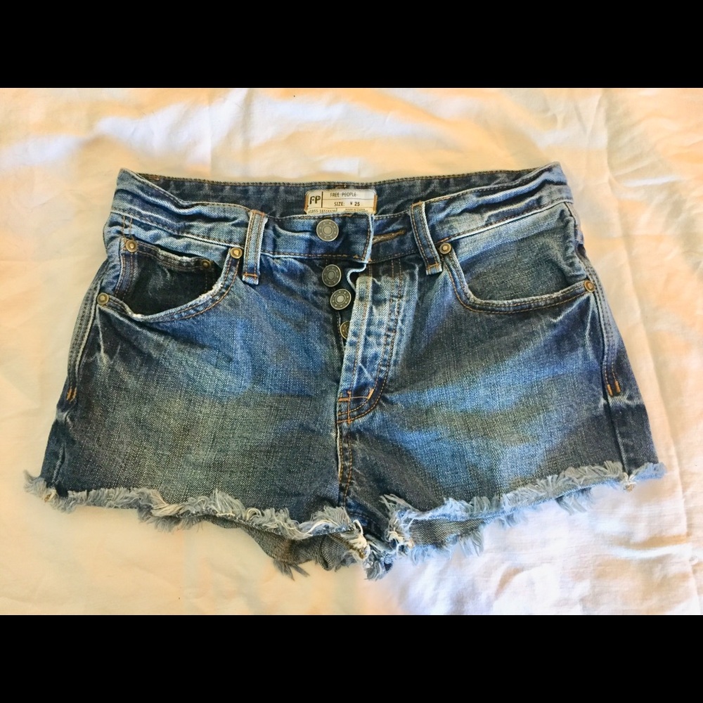 Free People high rise cut off jean shorts
